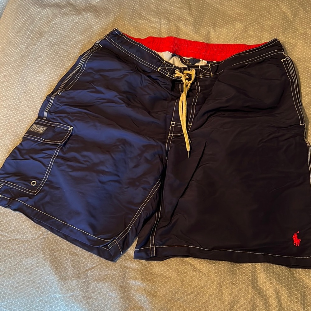 Polo by Ralph Lauren Swim Trunks 8” inseam Cargo pocket+ 2 meshlined side pocket